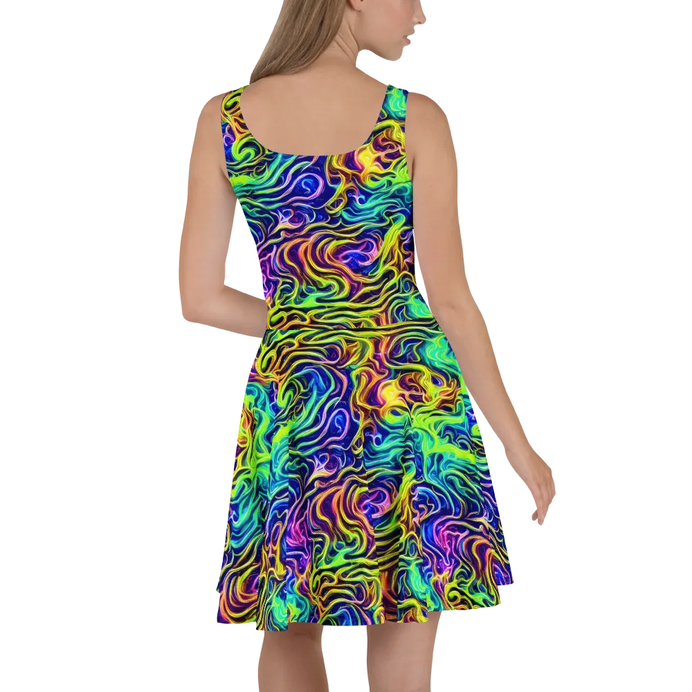 Acid Wave on Skater Dress — Back