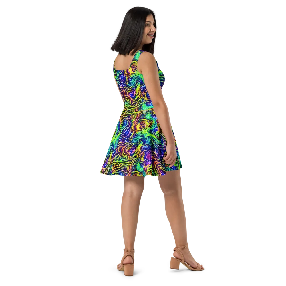 Acid Wave on Skater Dress — Right