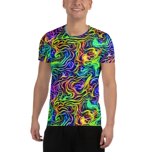 Acid Wave on a Men's Athletic T-Shirt