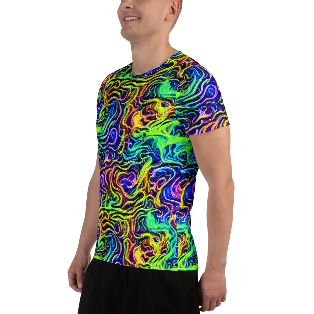 Acid Wave on Men's Athletic T-Shirt — Left