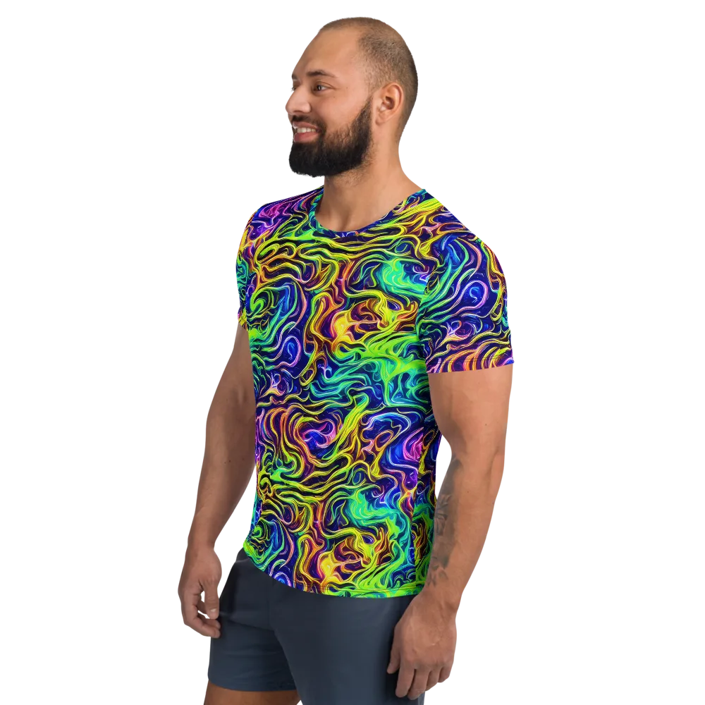 Acid Wave on Men's Athletic T-Shirt — Left