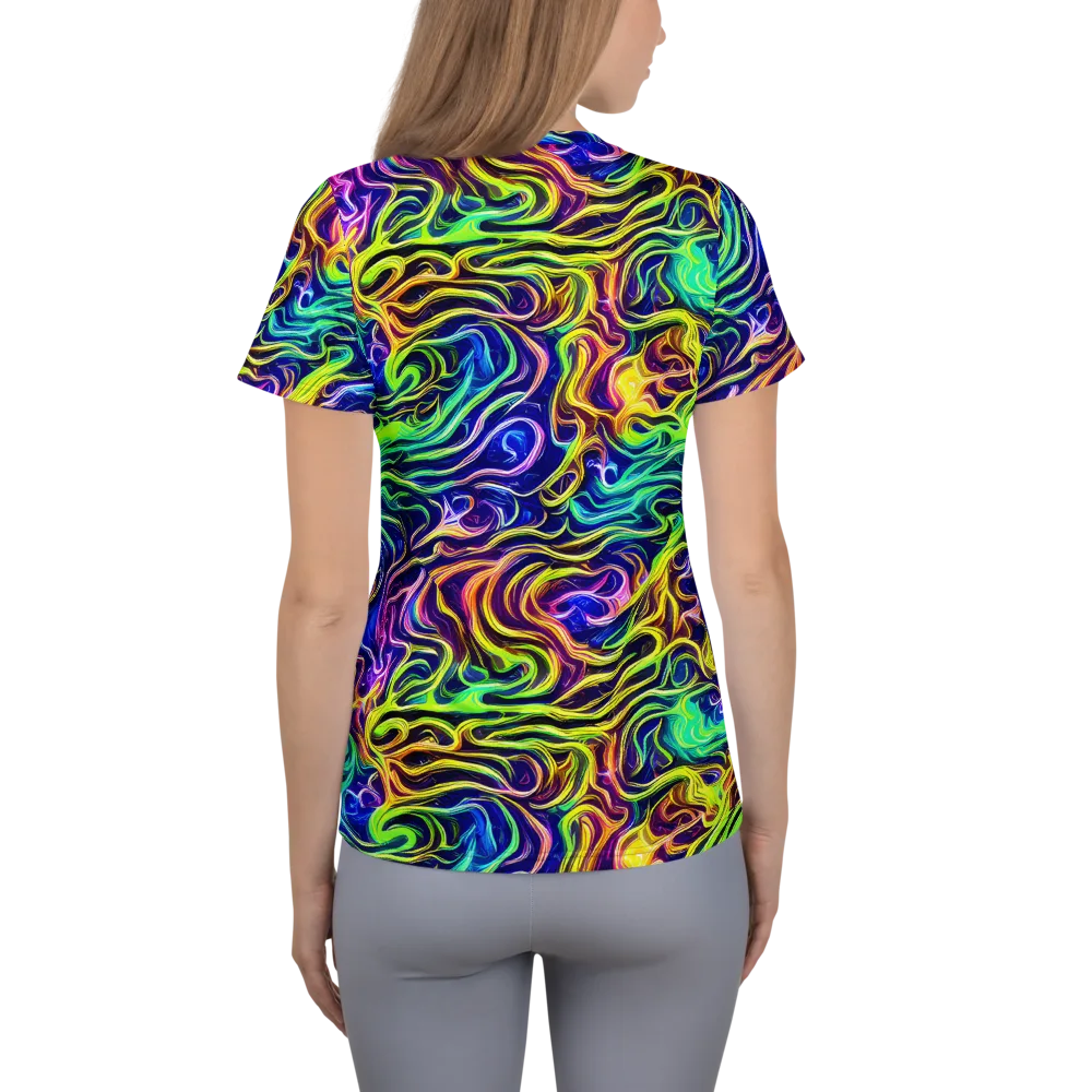 Acid Wave on Women's Athletic T-Shirt — Back