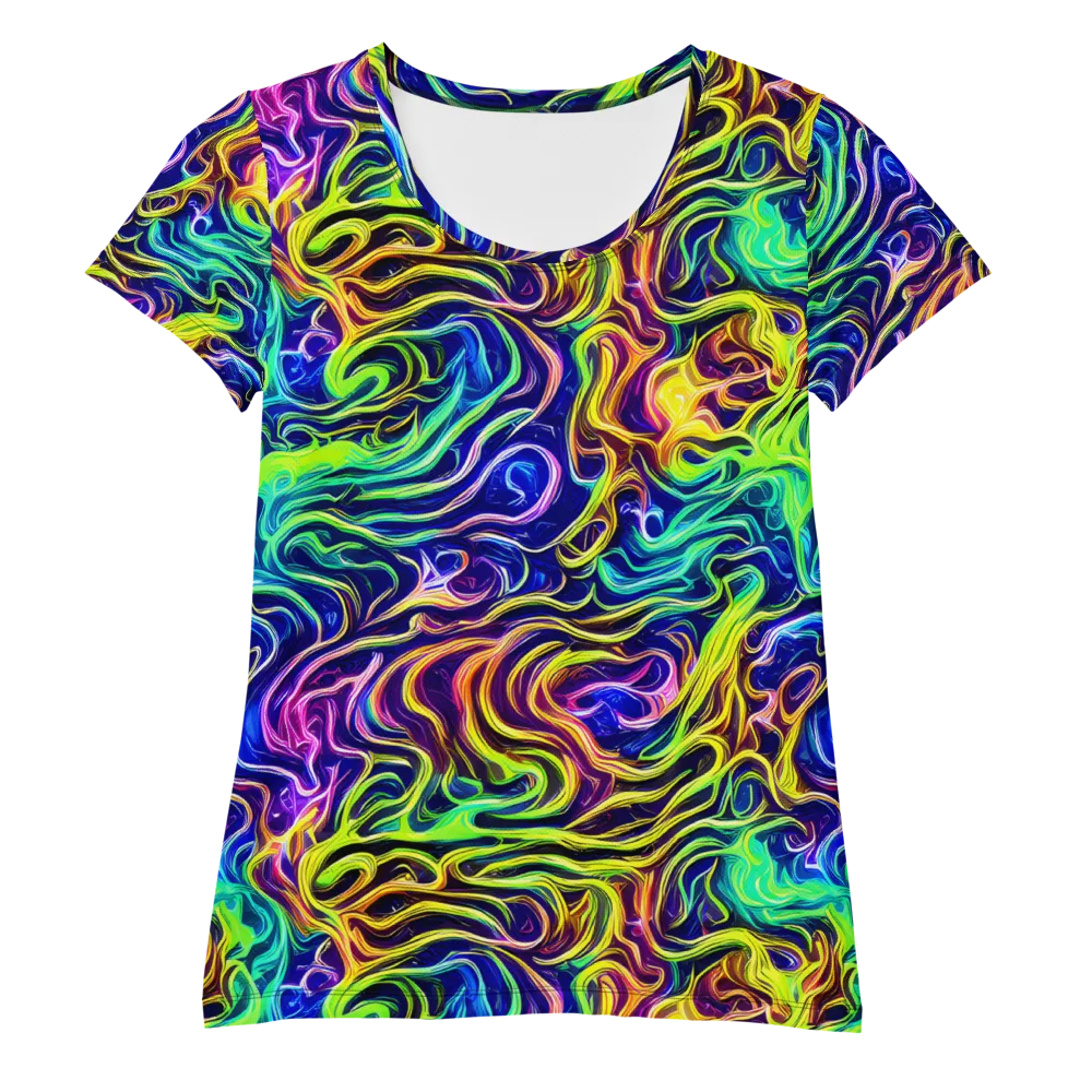 Acid Wave on Women's Athletic T-Shirt — Front