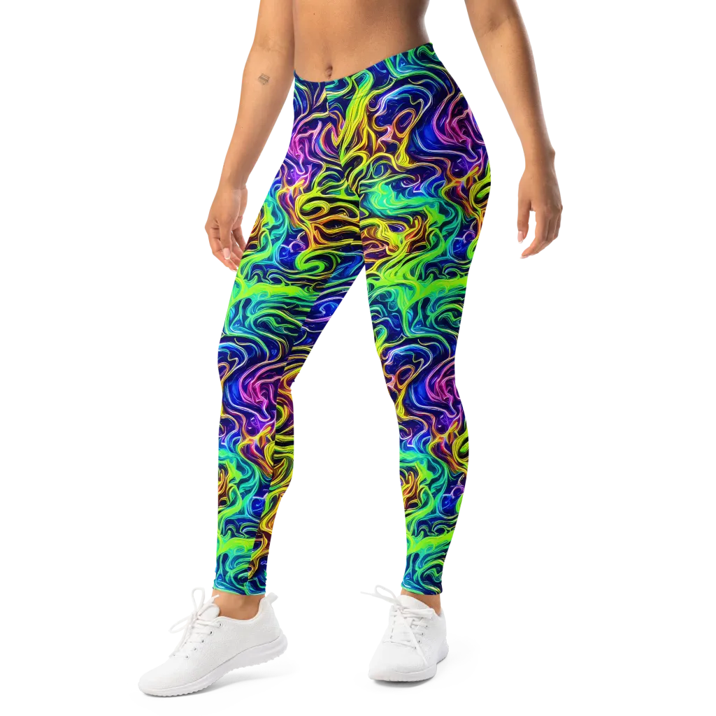 Acid Wave on Leggings — Left Front