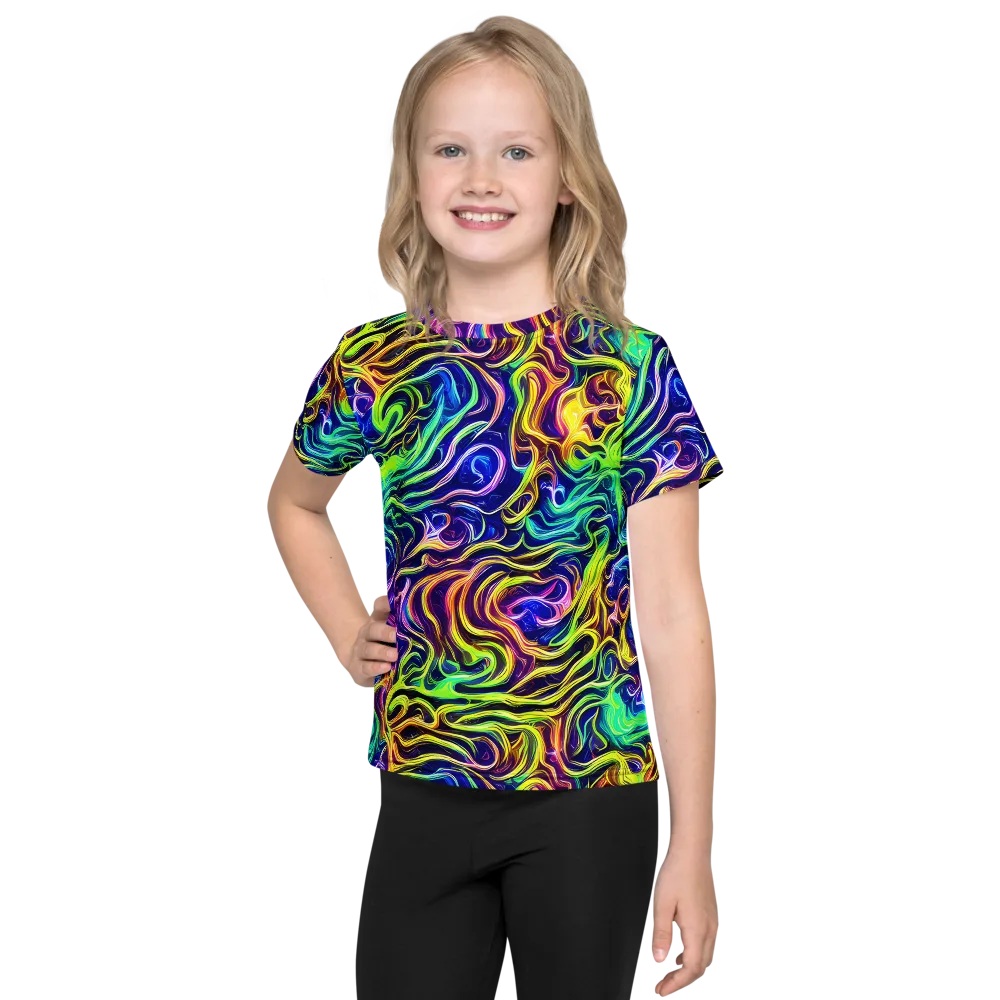 Acid Wave on Kids Crew Neck T-Shirt — Front