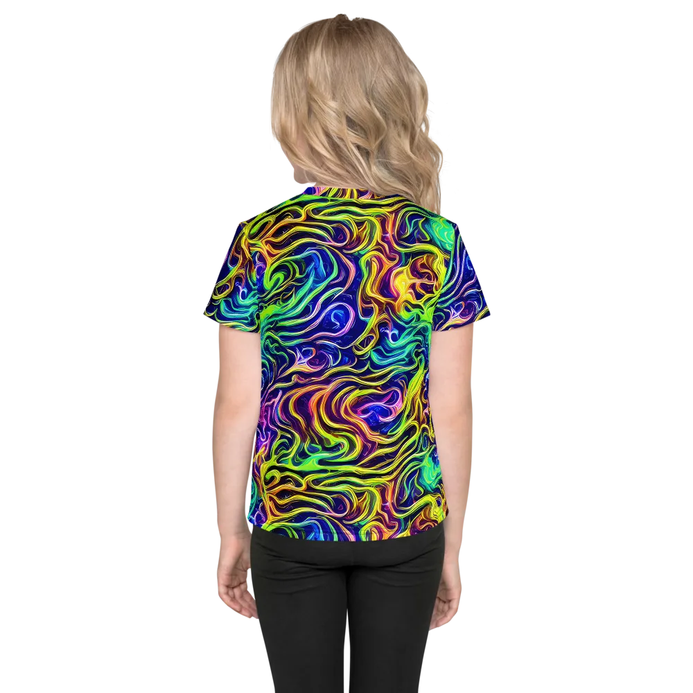 Acid Wave on Kids Crew Neck T-Shirt — Back