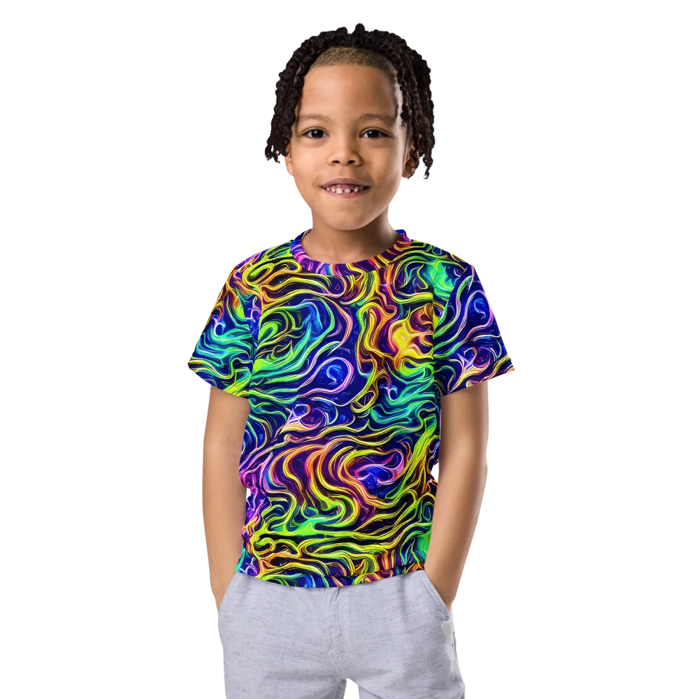 Acid Wave on Kids Crew Neck T-Shirt — Front