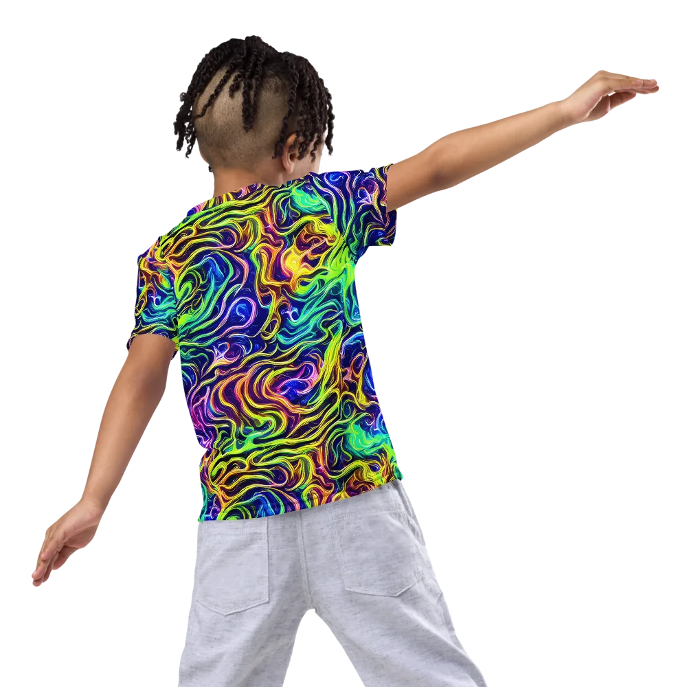 Acid Wave on Kids Crew Neck T-Shirt — Back