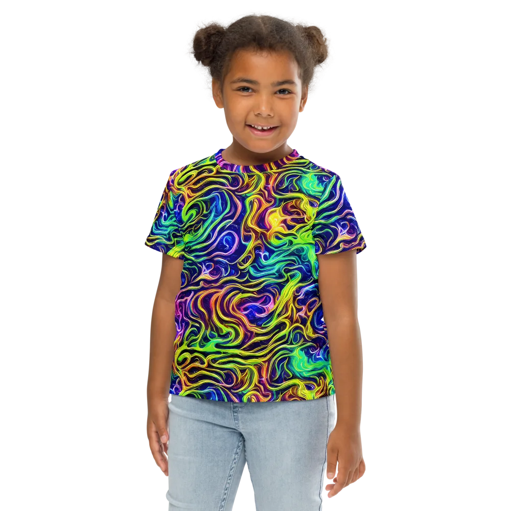 Acid Wave on Kids Crew Neck T-Shirt — Front