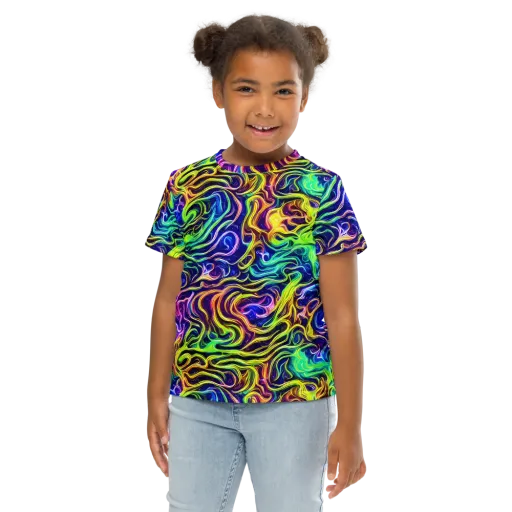 Acid Wave on a Kids Crew Neck T-Shirt