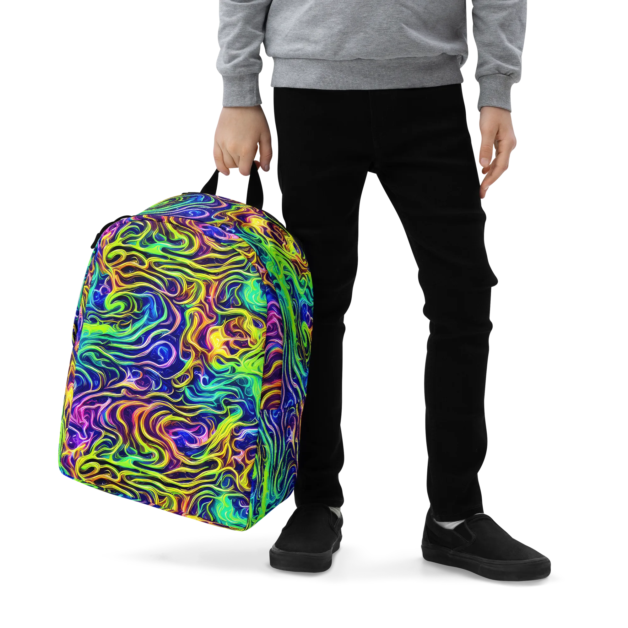 Acid Wave on Minimalist Backpack — Zoomed-in