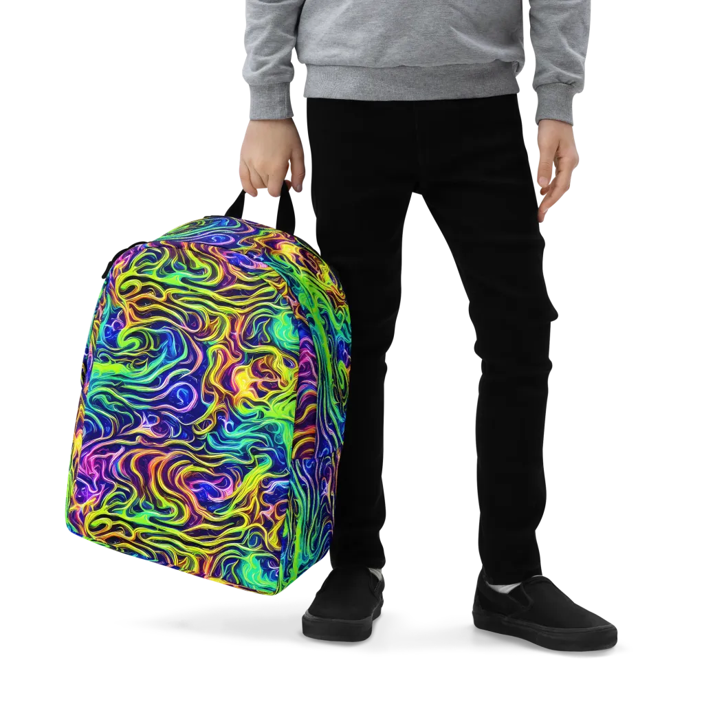 Acid Wave on Minimalist Backpack — Zoomed-in