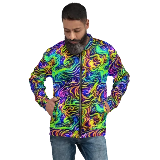 Acid Wave on a Bomber Jacket