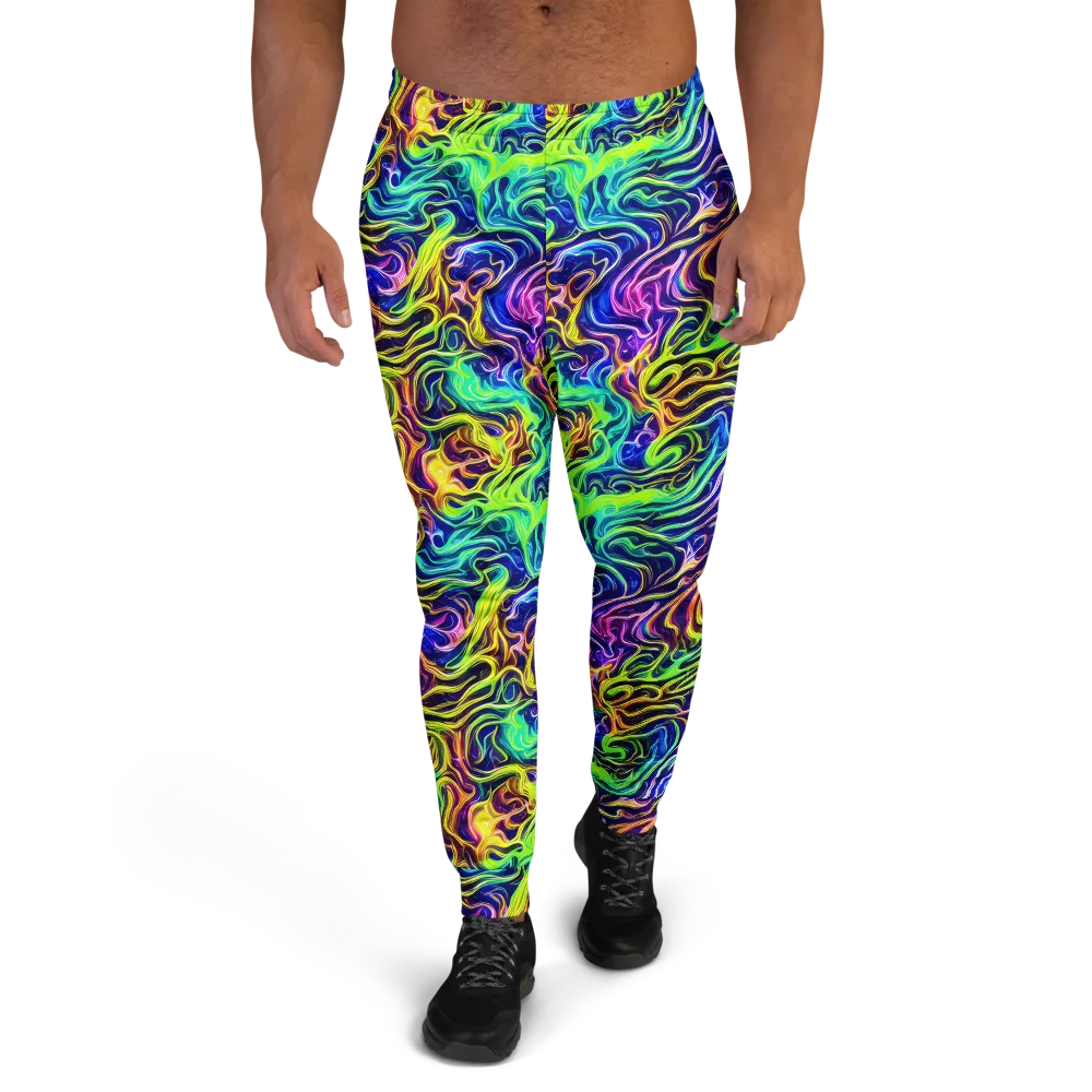 Acid Wave on Men's Joggers — Front