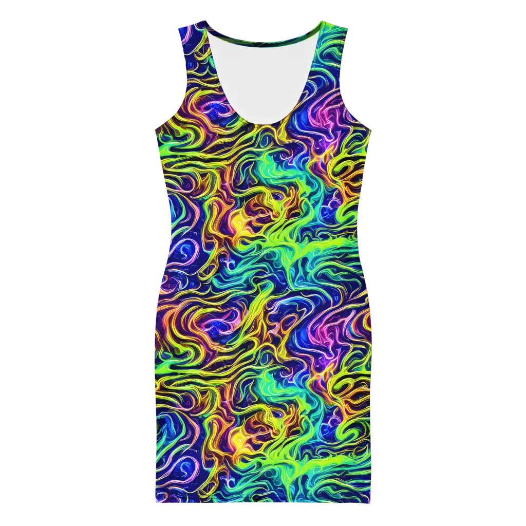 Acid Wave on Bodycon Dress — Front