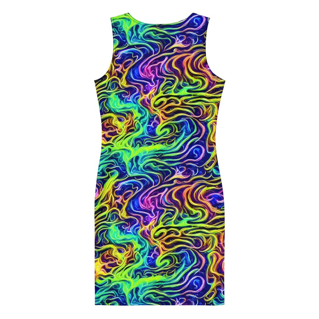 Acid Wave on Bodycon Dress — Back