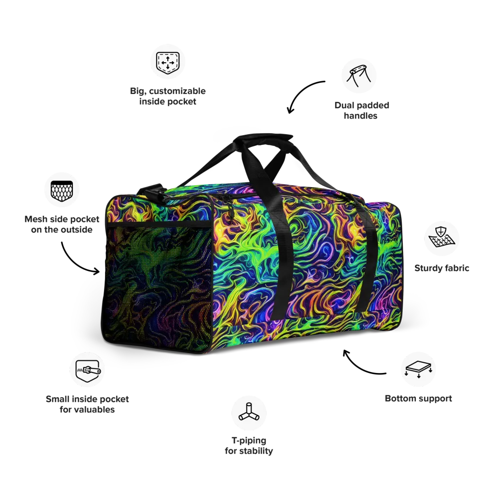 Acid Wave on Duffle Bag — Right Front