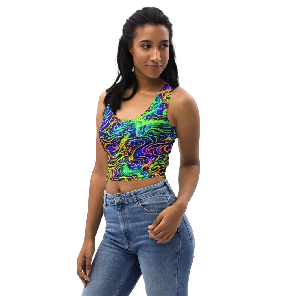 Acid Wave on Crop Top — Left Front