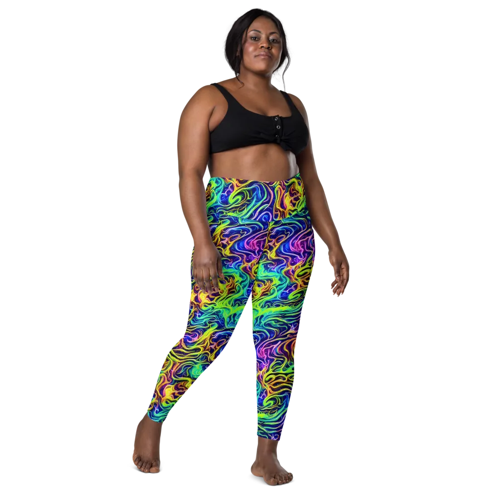 Acid Wave on Leggings with Pockets — Front