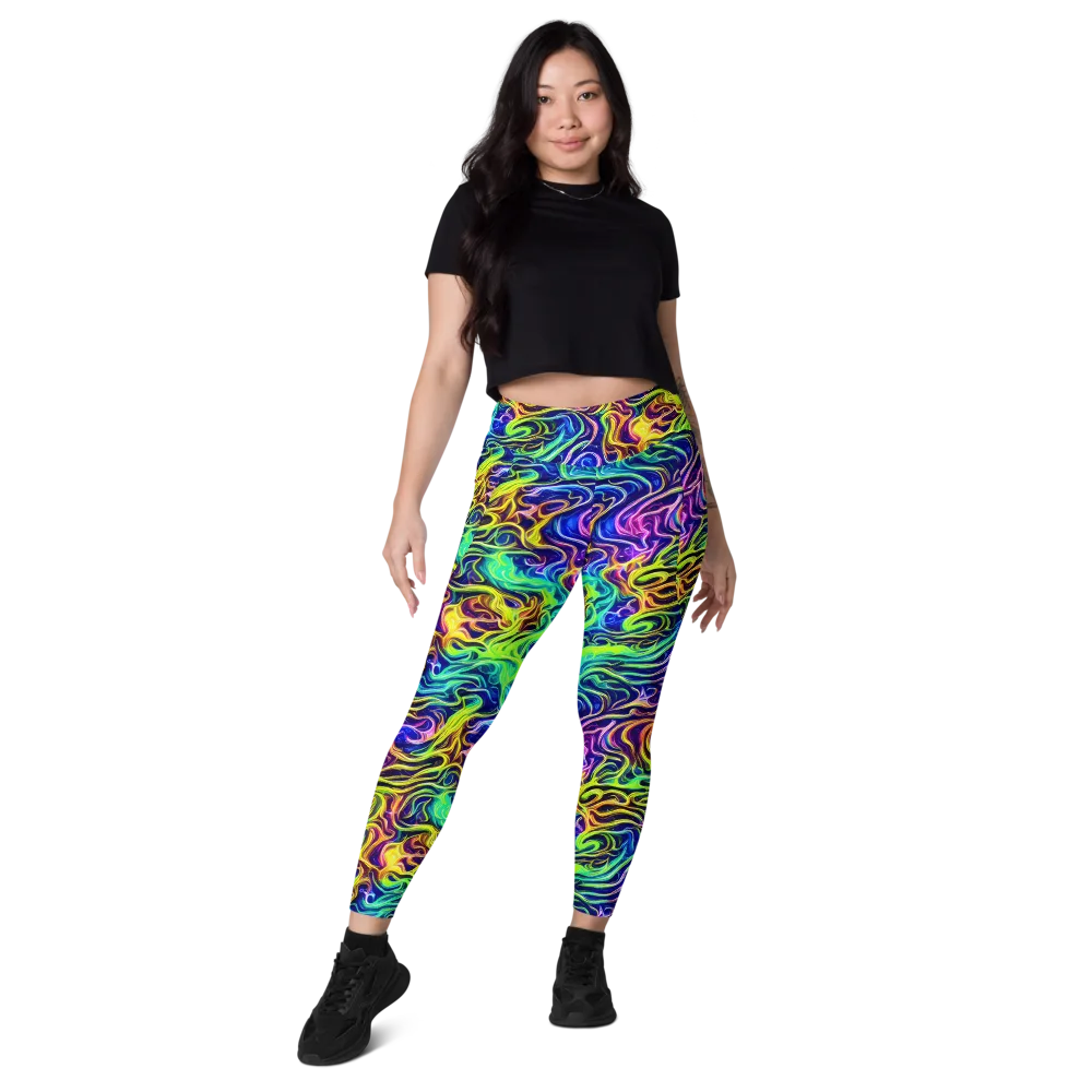Acid Wave on Leggings with Pockets — Front