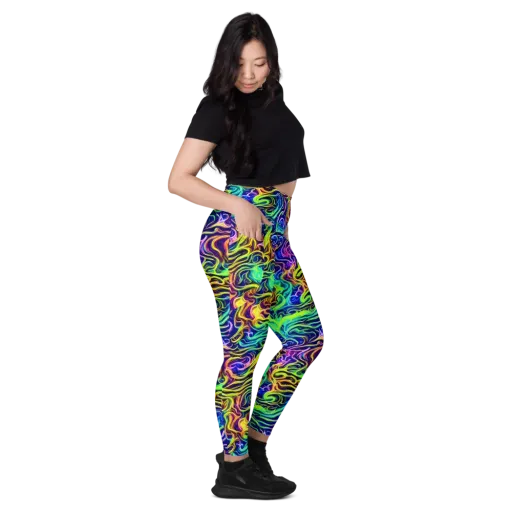 Acid Wave on a Leggings with Pockets