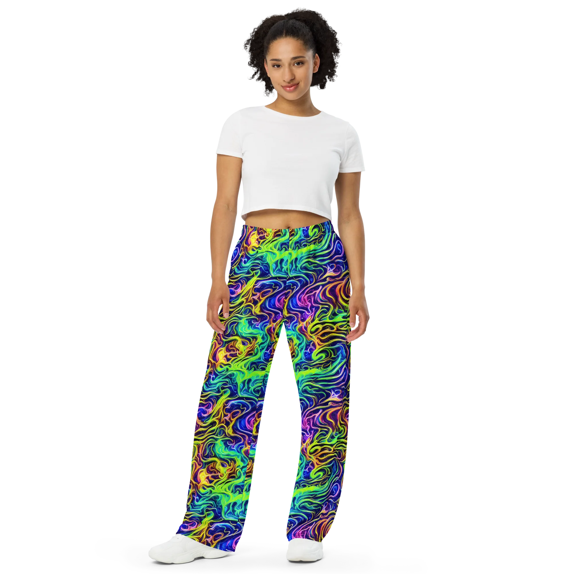 Acid Wave on Wide-Leg Pants — Front