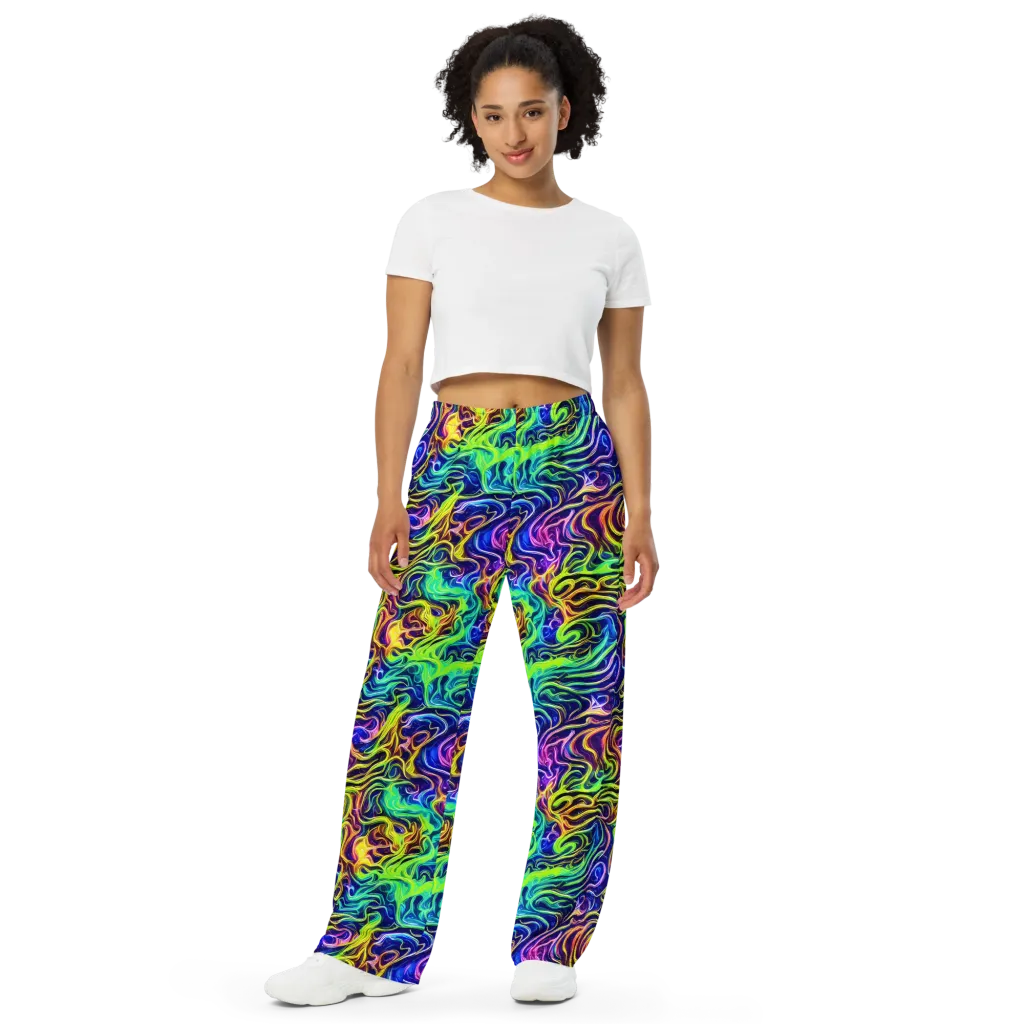Acid Wave on Wide-Leg Pants — Front
