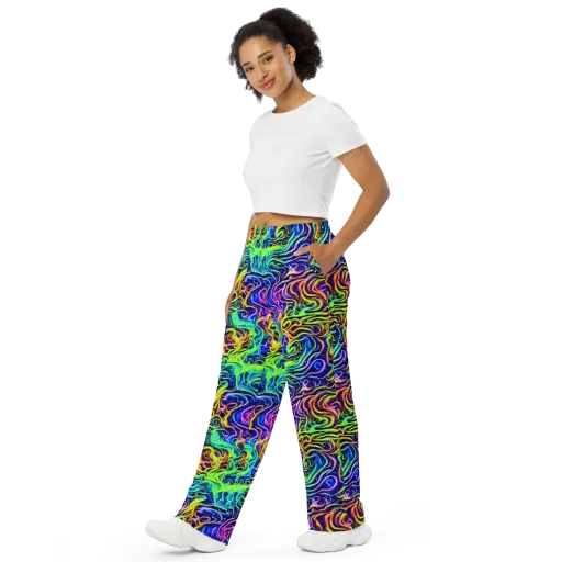 Acid Wave on a Wide-Leg Pants