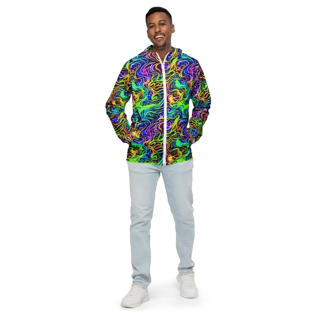 Acid Wave on Men's Windbreaker — Front