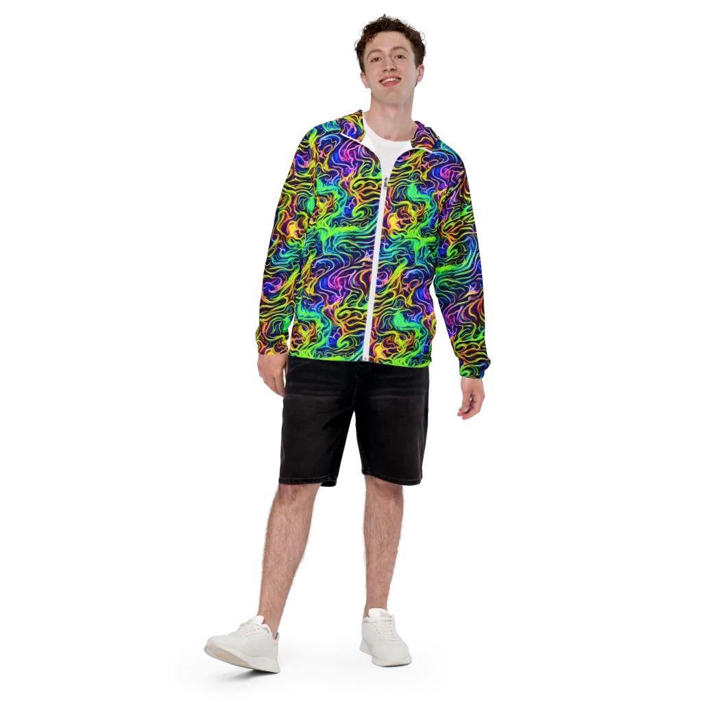 Acid Wave on Men's Windbreaker — Front