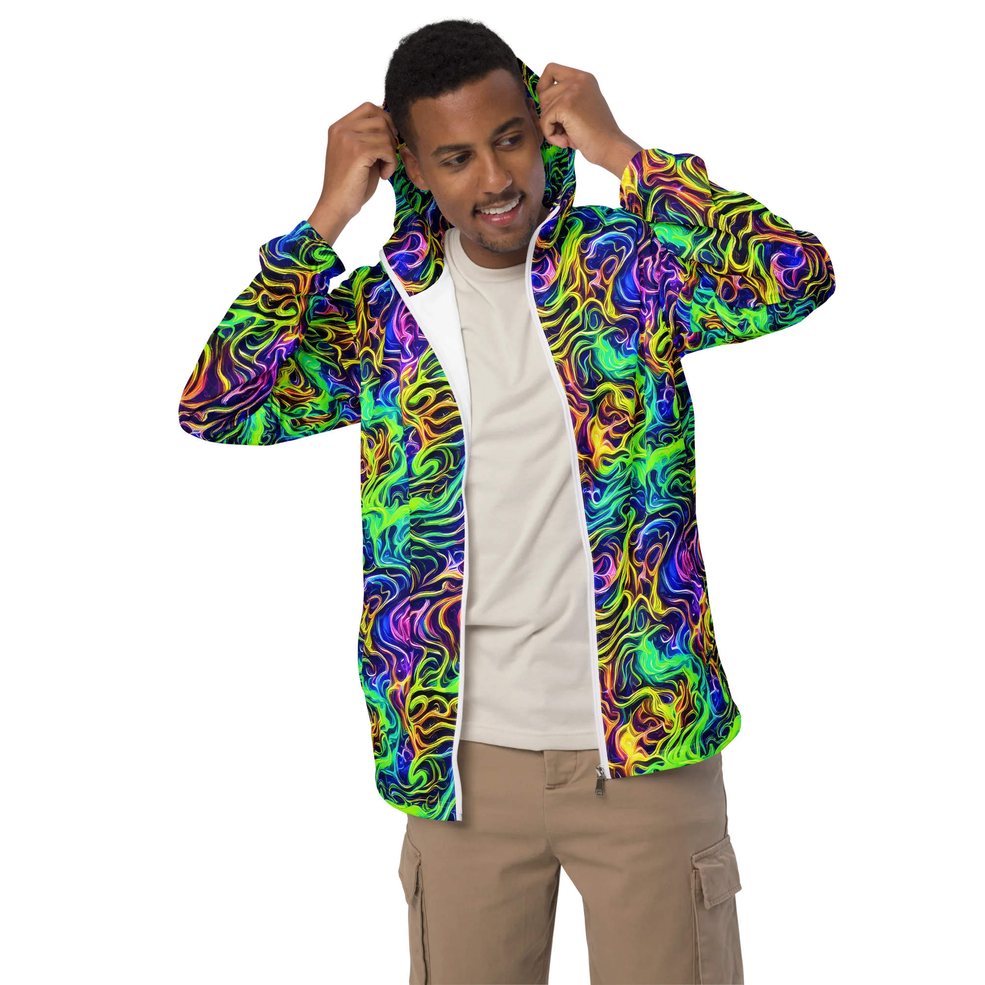 Acid Wave on Men's Windbreaker — Front