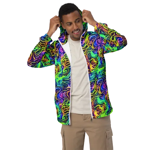 Acid Wave on a Men's Windbreaker