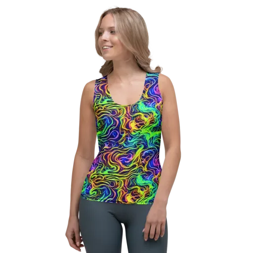 Acid Wave on a Women's Tank Top