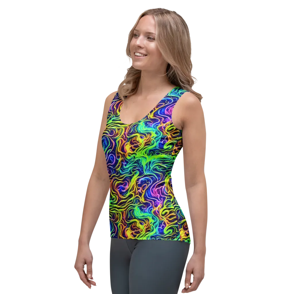 Acid Wave on Women's Tank Top — Left Front