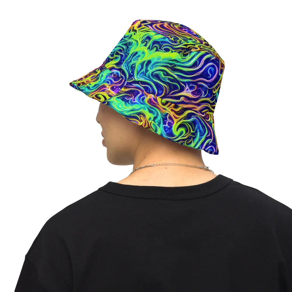 Acid Wave on Reversible Bucket Hat — Back Inside