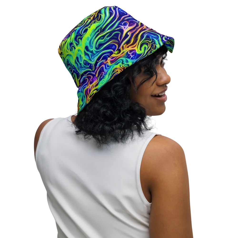 Acid Wave on Reversible Bucket Hat — Right Outside