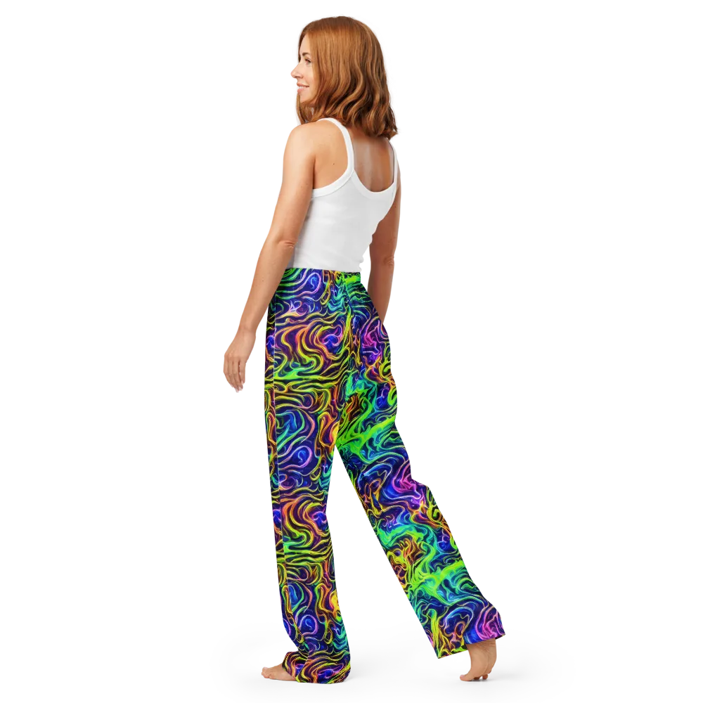 Acid Wave on Women's Pajama Pants — Back