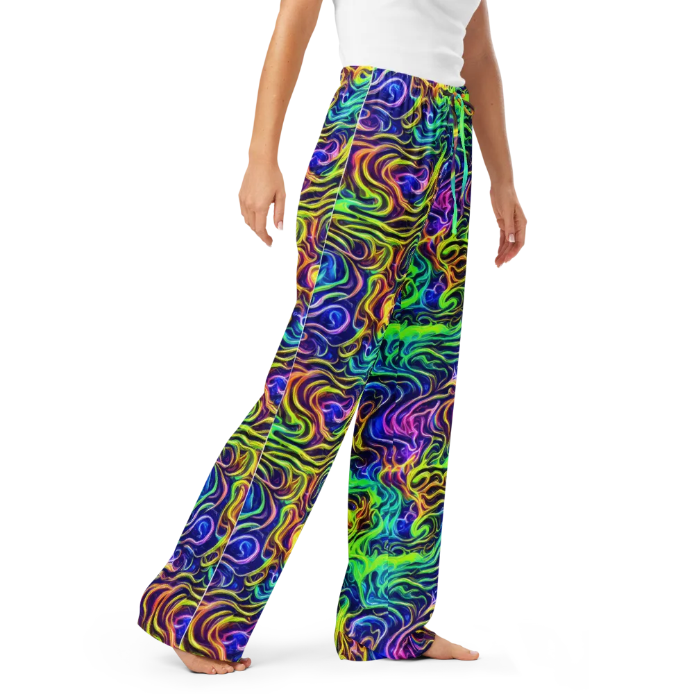 Acid Wave on Women's Pajama Pants — Right Front