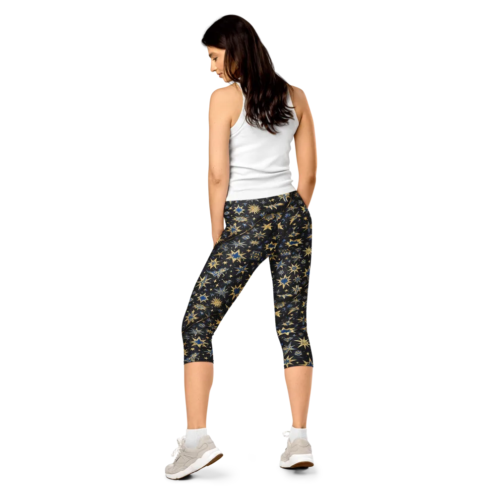 Celestial Gild on Capri Leggings — Back
