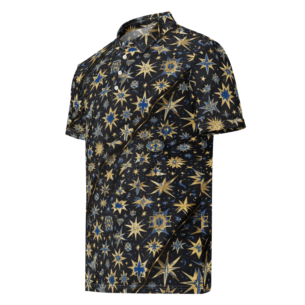 Celestial Gild on Men's Slim Fit Polo Shirt — Left Front