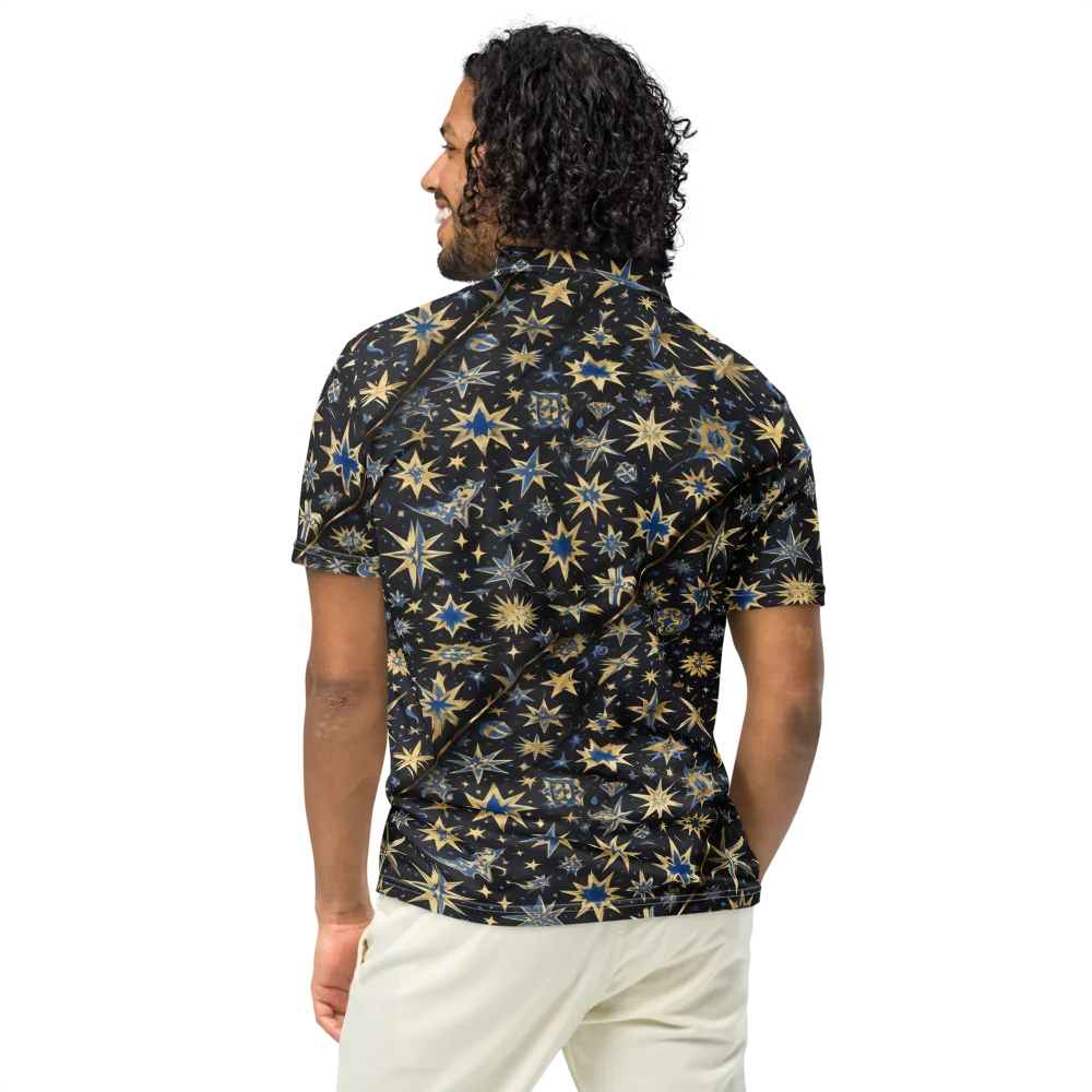 Celestial Gild on Men's Slim Fit Polo Shirt — Back