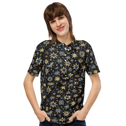Celestial Gild on a Men's Slim Fit Polo Shirt