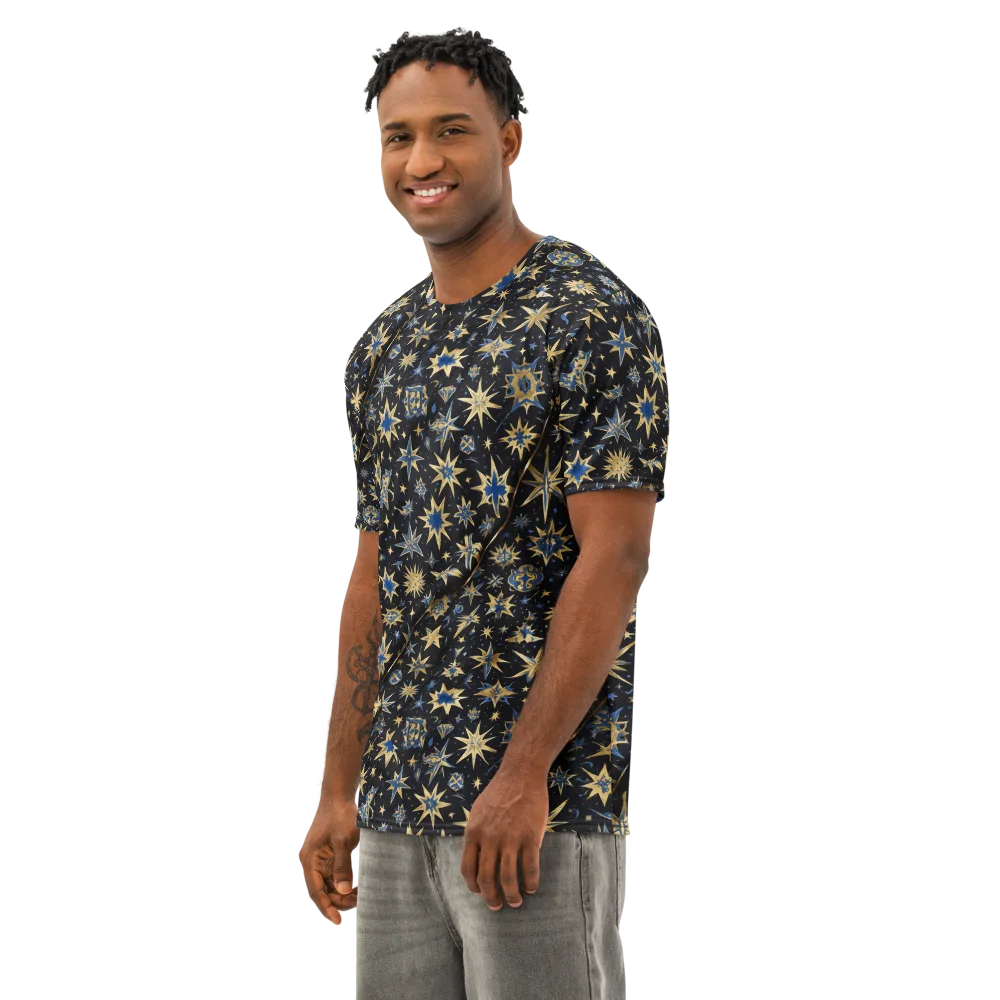 Celestial Gild on Men's Cotton Crew Neck T-Shirt — Left Front