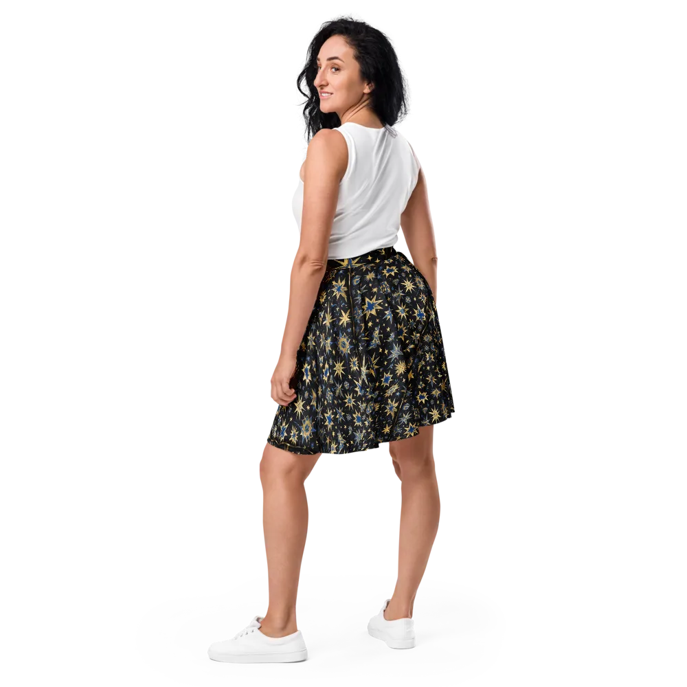 Celestial Gild on Skater Skirt — Back