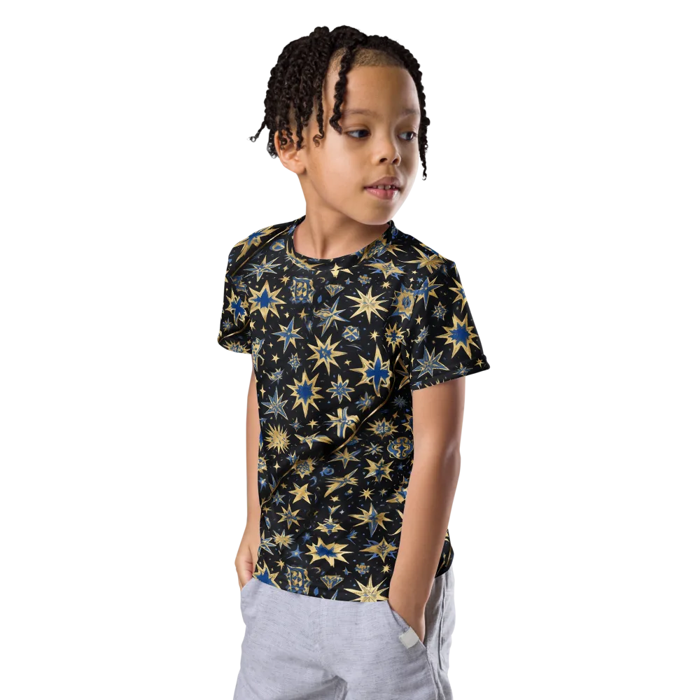 Celestial Gild on Kids Crew Neck T-Shirt — Left Front