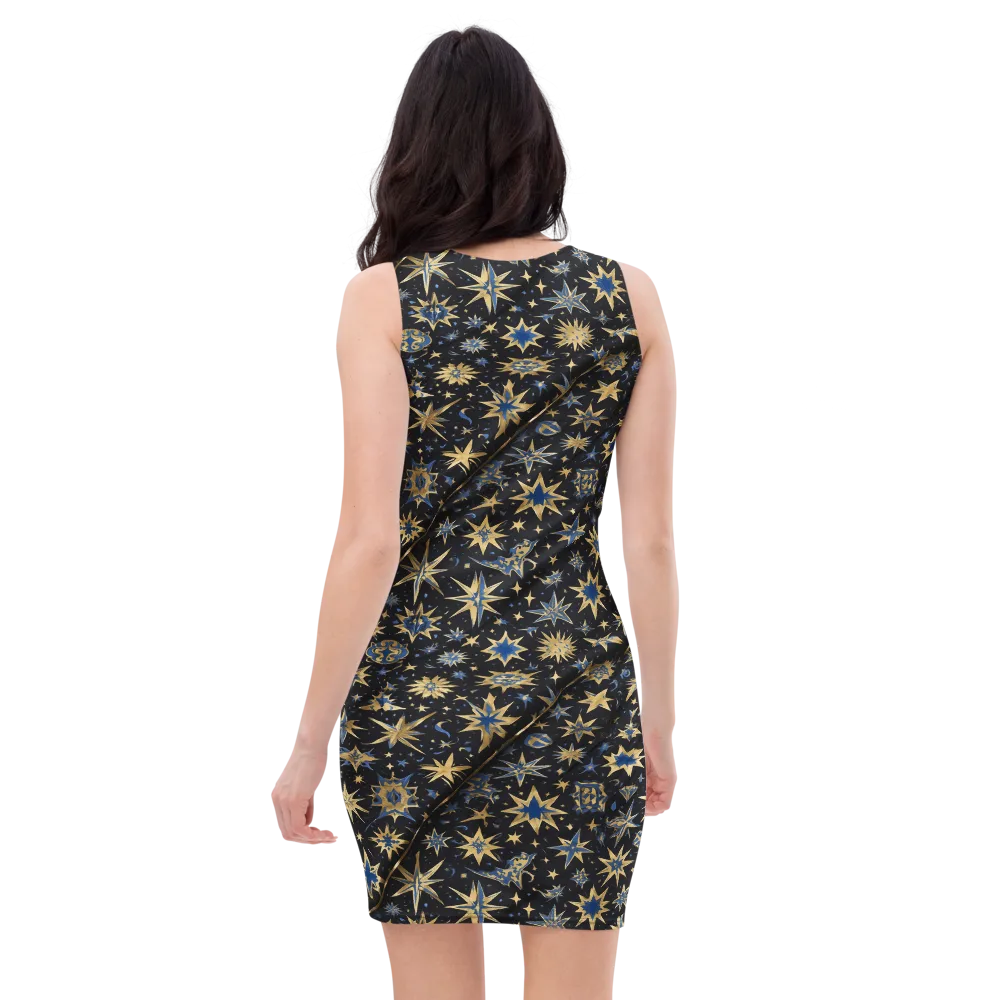 Celestial Gild on Bodycon Dress — Back
