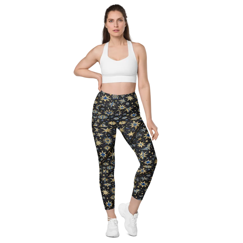 Celestial Gild on Leggings with Pockets — Front