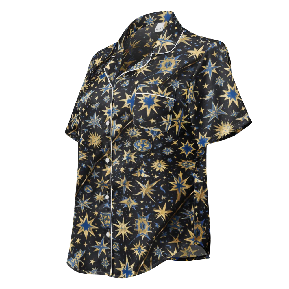 Celestial Gild on Women's Short Sleeve Pajama Top — Left Front