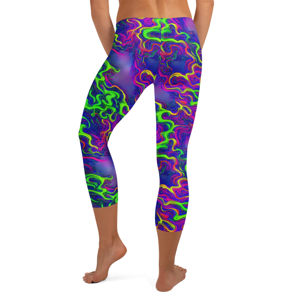 Electric Ribbons on Capri Leggings — Back