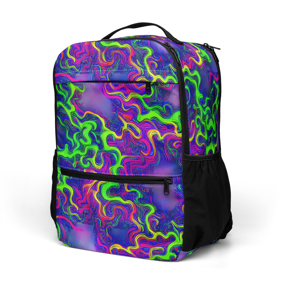Electric Ribbons on Utility Backpack — Left Front